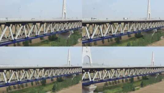 黄河大桥高速公路航拍高清在线视频素材下载