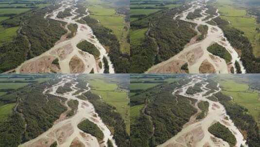 中国新疆特克斯河自然风光高清在线视频素材下载