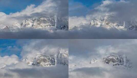 四川毕棚沟冬季雪山雪景高清在线视频素材下载