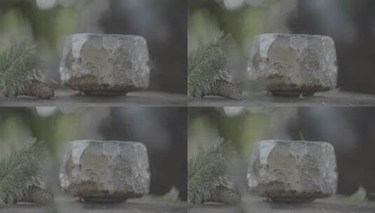 柴烧瓷器创意微距拍摄LOG高清在线视频素材下载