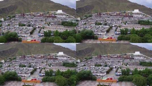 日喀则扎什伦布寺航拍高清在线视频素材下载