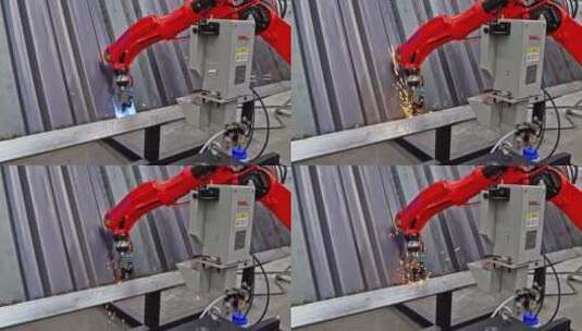 自动焊接机器人高清在线视频素材下载