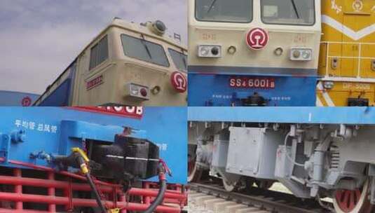 【镜头合集】蓝色列车火车铁路动车组高清在线视频素材下载