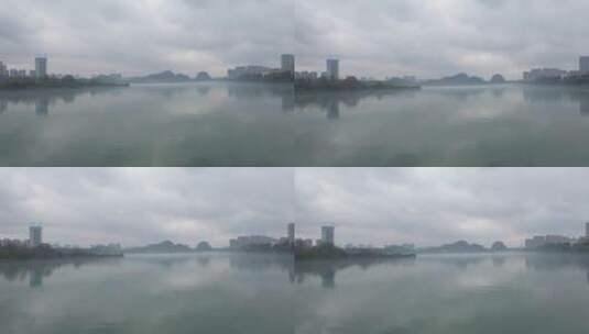 航拍—柳州市柳江河平流雾（淡）高清在线视频素材下载
