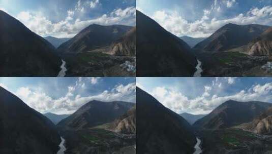 西藏丙察察山脉航拍高清在线视频素材下载