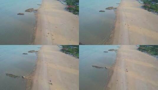 厦门航拍观音山沙滩海边风景高清在线视频素材下载