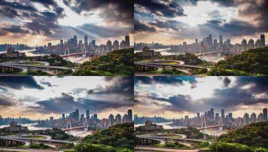 8K重庆桥梁立交城市CBD延时素材1高清在线视频素材下载