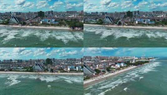 北海侨港海滩风光多镜头御3拍摄高清在线视频素材下载