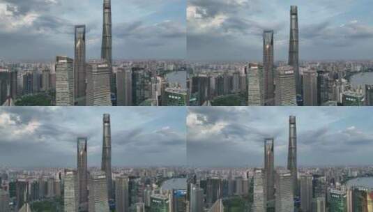 上海三件套航拍空镜高清在线视频素材下载
