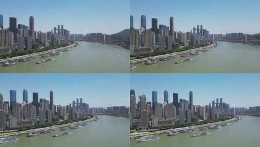 重庆渝中区高角度航拍俯瞰城市风光高清在线视频素材下载