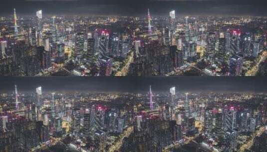 广州大气夜景航拍延时-对角面2高清在线视频素材下载