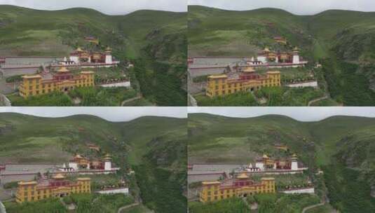 西藏山南洛扎县色乡洛卓沃龙寺卓瓦隆寺高清在线视频素材下载