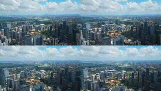 广西南宁航拍现代化高楼大厦林立高空俯拍高清在线视频素材下载