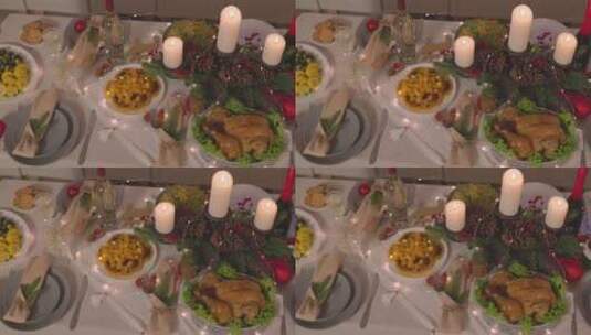 丰盛浪漫的晚餐高清在线视频素材下载