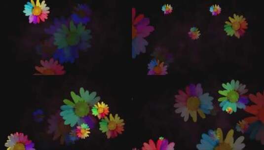 五彩斑斓的小花逐渐显现效果高清在线视频素材下载