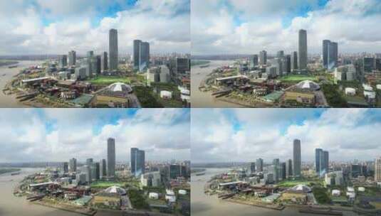 上海前滩国际商务区与西岸商业区高清在线视频素材下载