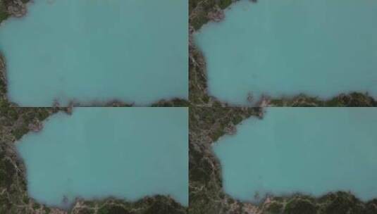高山蓝色堰塞湖高清在线视频素材下载