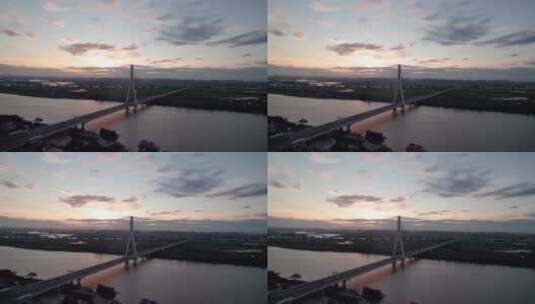 哈尔滨松浦大桥航拍高清在线视频素材下载
