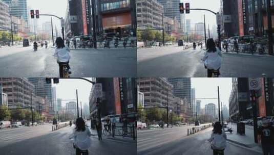 上海浦西交通街景高清在线视频素材下载