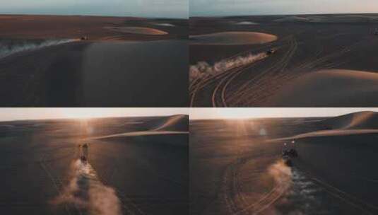 航拍UTV在沙漠里飞驰高清在线视频素材下载