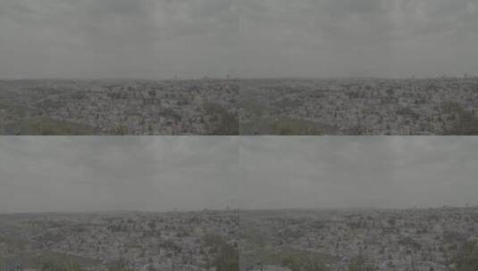 以色列耶路撒冷古城高角度全景高清在线视频素材下载