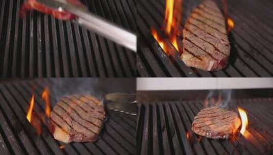 烤牛排制作高清在线视频素材下载