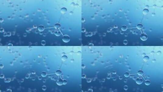 蓝色晶状分子结构高清在线视频素材下载