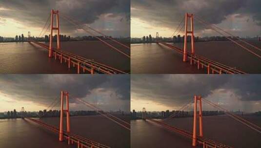 杨泗港大桥  雨幡 左上平移高清在线视频素材下载