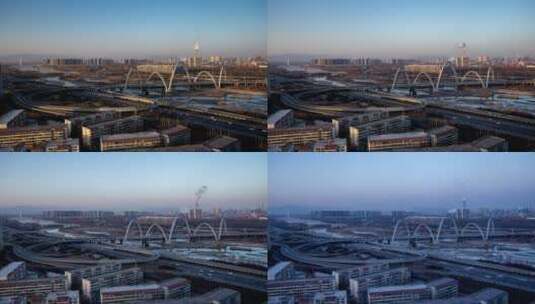 太原北中环桥夜景延时高清在线视频素材下载