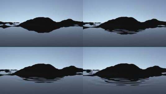 湖边的山，风景三维动画高清在线视频素材下载