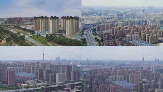 4K航拍郑州中原福塔大玉米双子塔城市大景高清在线视频素材下载