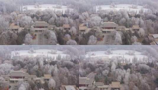 西汉酒泉胜迹雾凇雪景高清在线视频素材下载
