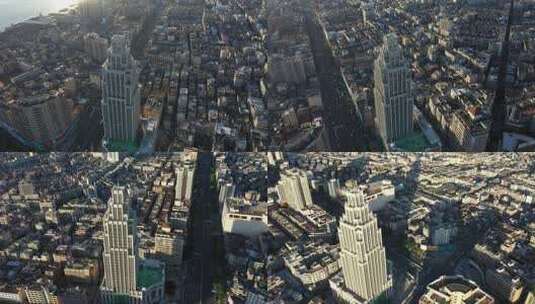 4k-汕尾中央广场城市航拍高清在线视频素材下载
