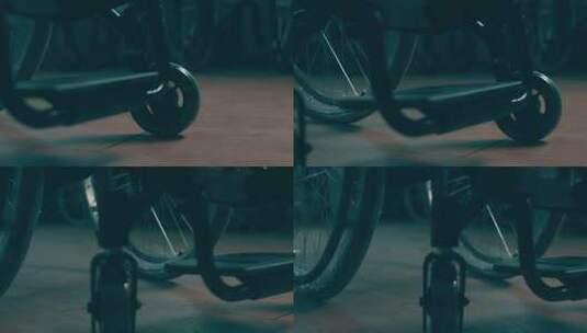 轮椅脚底特写镜头高清在线视频素材下载