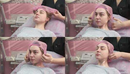 美容诊所患者在治疗皮肤高清在线视频素材下载
