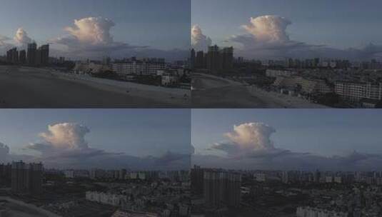 夕阳云朵城市密度时间灰片高清在线视频素材下载