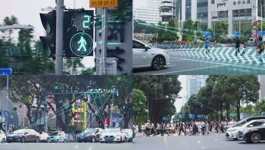 智慧出行城市道路交通灯红绿灯4k视频高清在线视频素材下载