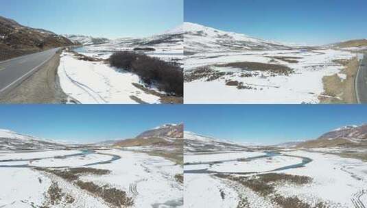 318川藏线 雪山 航拍高清在线视频素材下载