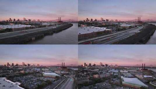 日落时新奥尔良城市景观上的日落高清在线视频素材下载