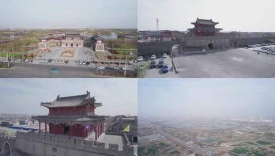 商丘古城全景汉梁文化公园高清在线视频素材下载