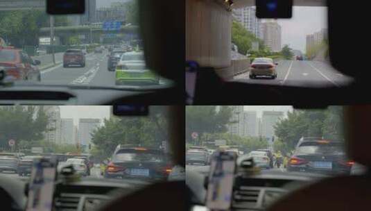 广州驾驶汽车看窗外风景珠江新城高清在线视频素材下载