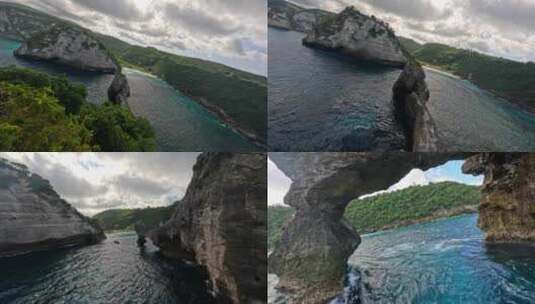FPV穿越机无人机航拍海浪森林海岛巴厘岛高清在线视频素材下载