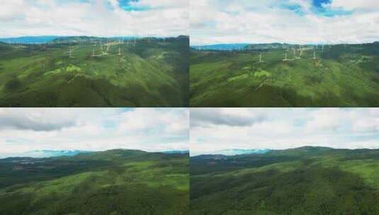 大理鹤庆县山顶风力发电基地景观高清在线视频素材下载