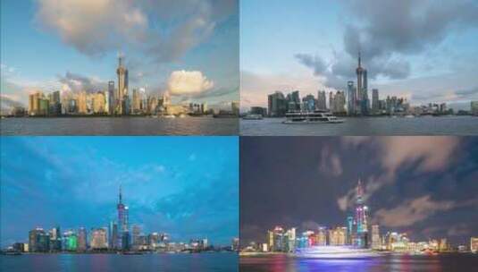 上海陆家嘴日转夜延时高清在线视频素材下载