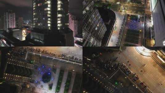 温州世茂大厦夜景航拍高清在线视频素材下载
