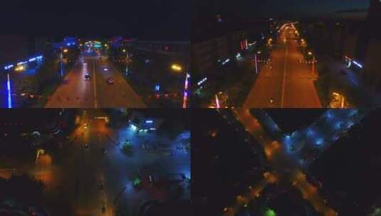 s3新疆维吾尔自治区精河县街道夜景高清在线视频素材下载