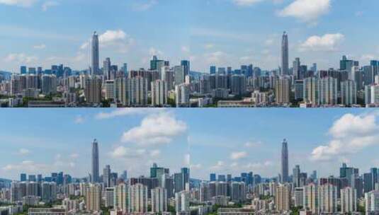 深圳CBD平安金融中心蓝天白云延时高清在线视频素材下载