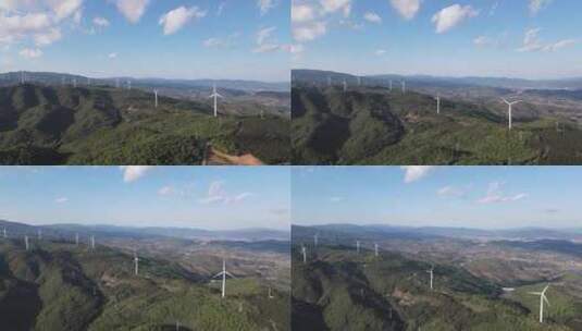 云南牟定风力发电4k航拍视频高清在线视频素材下载