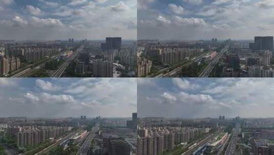 沪闵高架路航拍高清在线视频素材下载