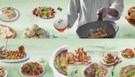 中华美食画卷高清在线视频素材下载